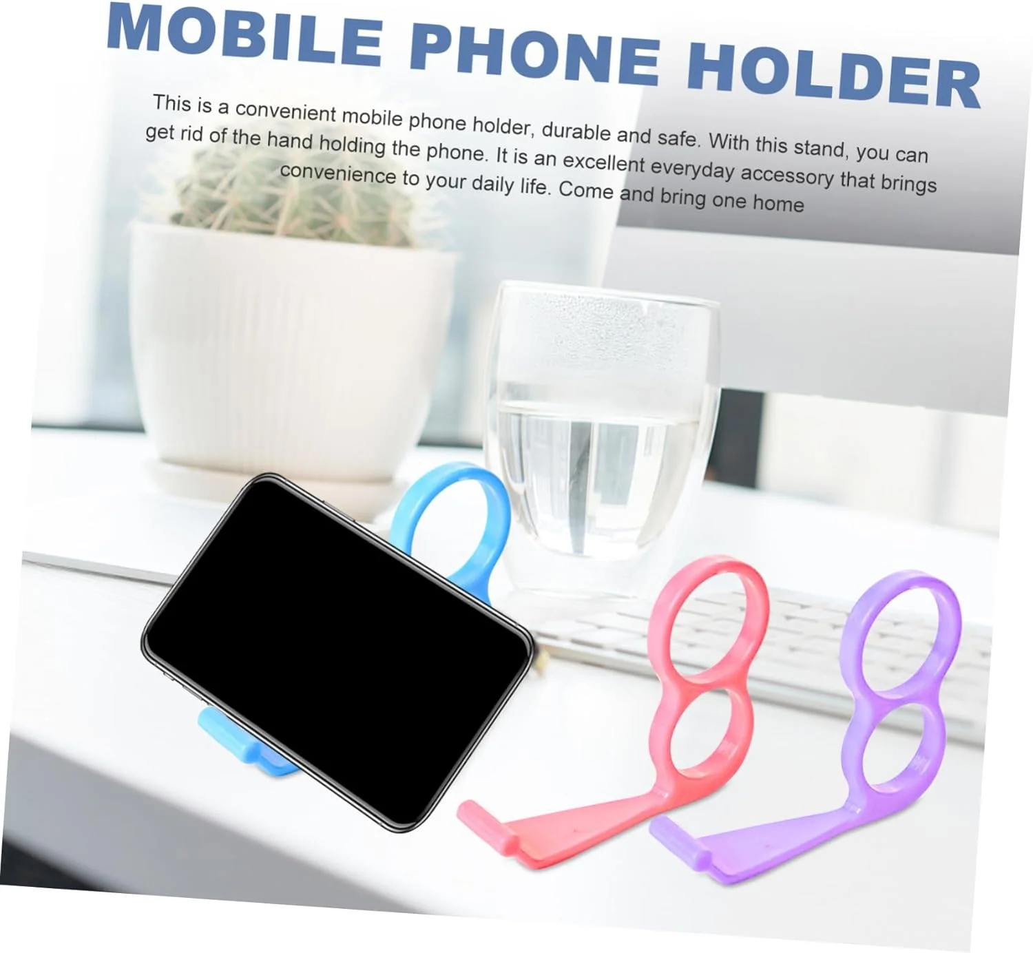 ۴ عدد نگهدارنده انگشتی تلفن: نگهدارنده حلقه ای تلفن همراه پلاستیکی ۲ سوراخه بند انگشتی کوچک برای دست