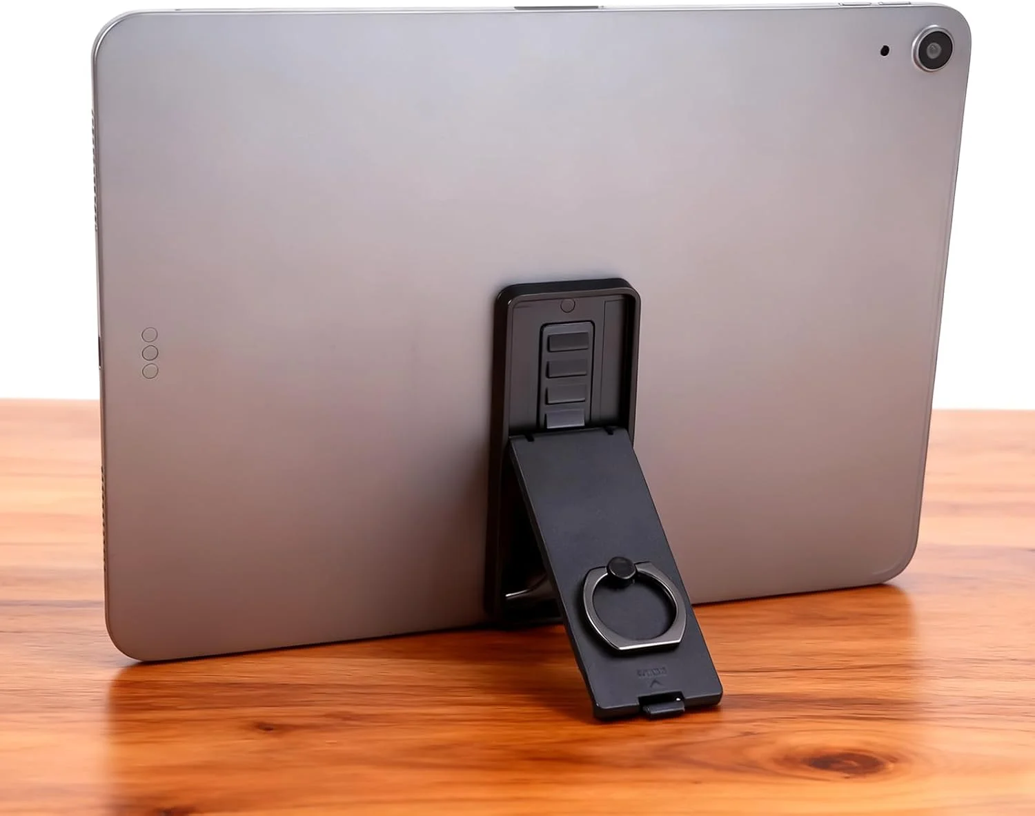 پایه تبلت مشکی یونیورسال، پایه تبلت تاشو قابل تنظیم 360 درجه با حلقه نگهدارنده چسبی، لوازم جانبی میز برای تلفن، کتابخوان و لپ تاپ، مناسب برای تبلت های 7 تا 11 اینچی