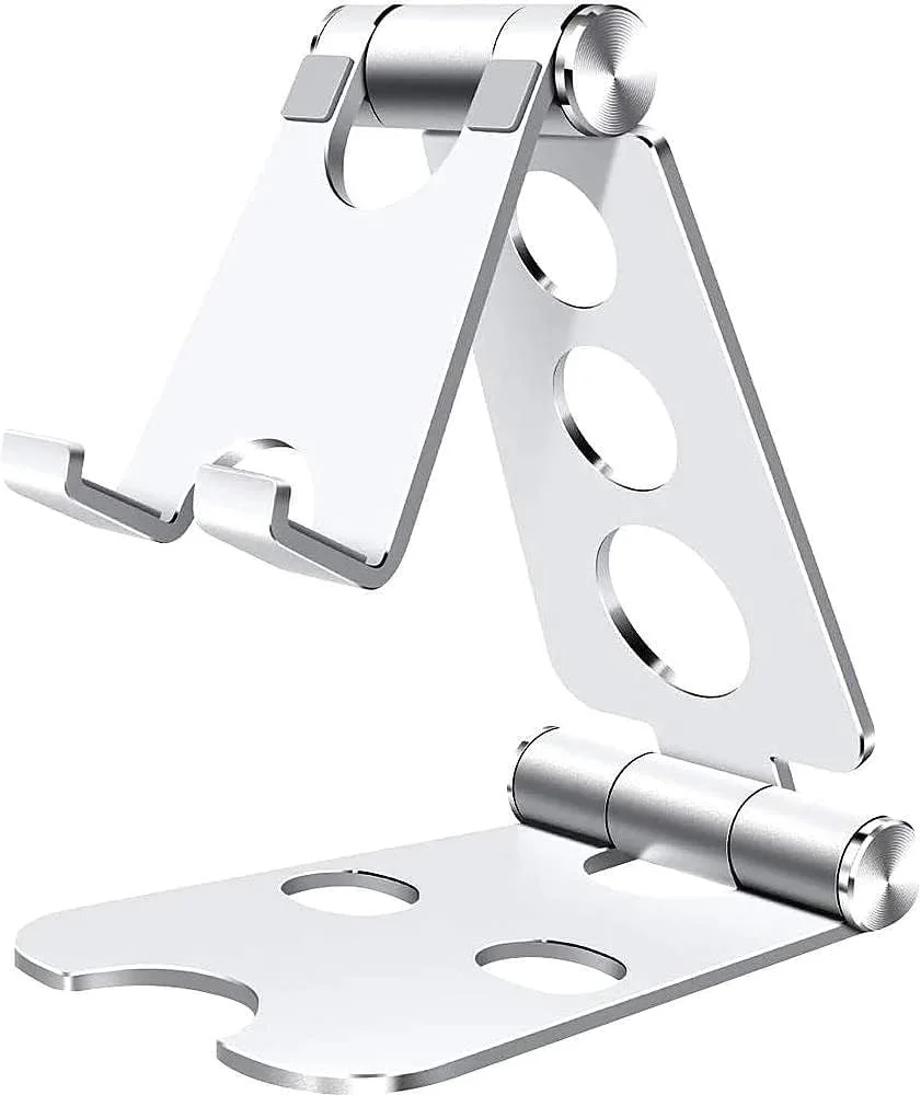 پایه تبلت و موبایل تاشو SaharaCase مناسب برای اکثر تلفن های همراه و تبلت ها تا 10 اینچ [ساخته شده از آلیاژ آلومینیوم] محافظت قوی و ضد لغزش (نقره ای)