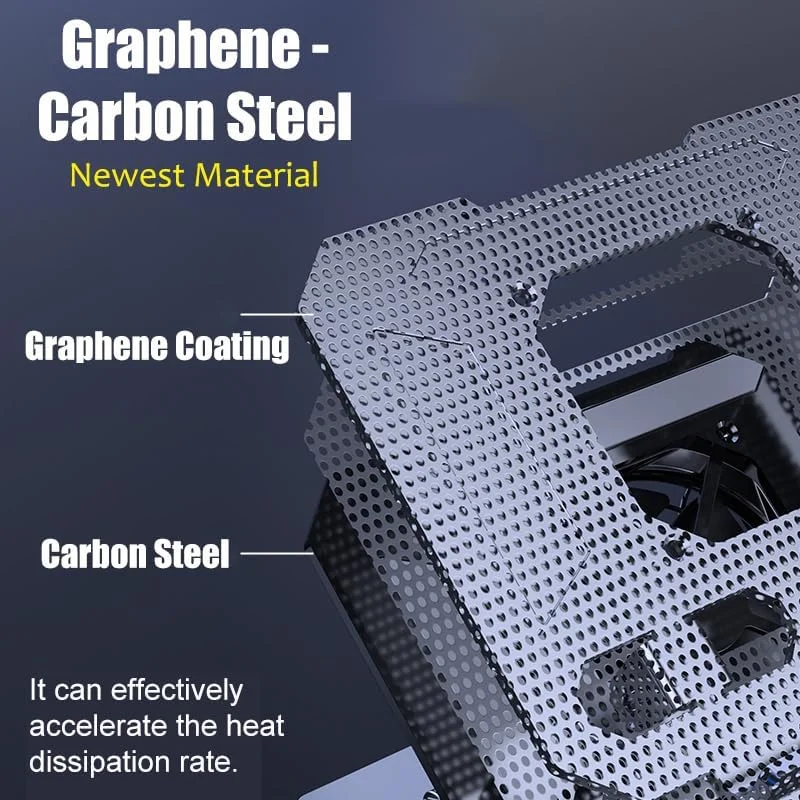 پایه نگهدارنده تبلت رومیزی چرخان 360 درجه با خنک کننده USB، فریم فولادی کربنی با میله دوتایی مناسب برای آیپد پرو 13 12 11 ایر مینی 5 4 3 سامسونگ تب و کتابخوان الکترونیکی (نقره ای با خنک کننده داخلی)