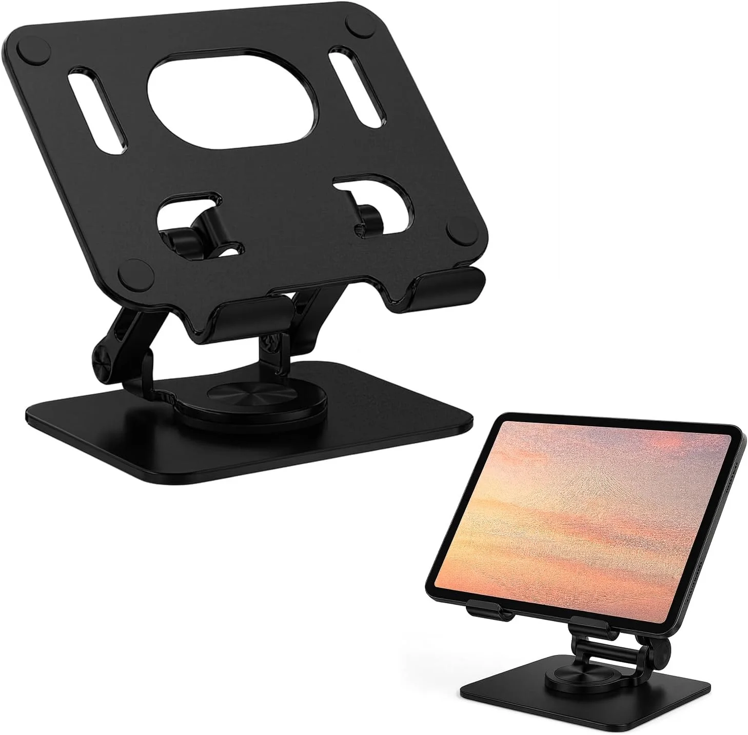 پایه نگهدارنده آیپد با قابلیت چرخش 360 درجه، فلزی، تبلت و تلفن | پایه تاشو قابل تنظیم سازگار با آیپد پرو/ایر/مینی، آیفون 16 پرو مکس، گلکسی تب، کیندل، آیپد 12.9، کیت طراحی