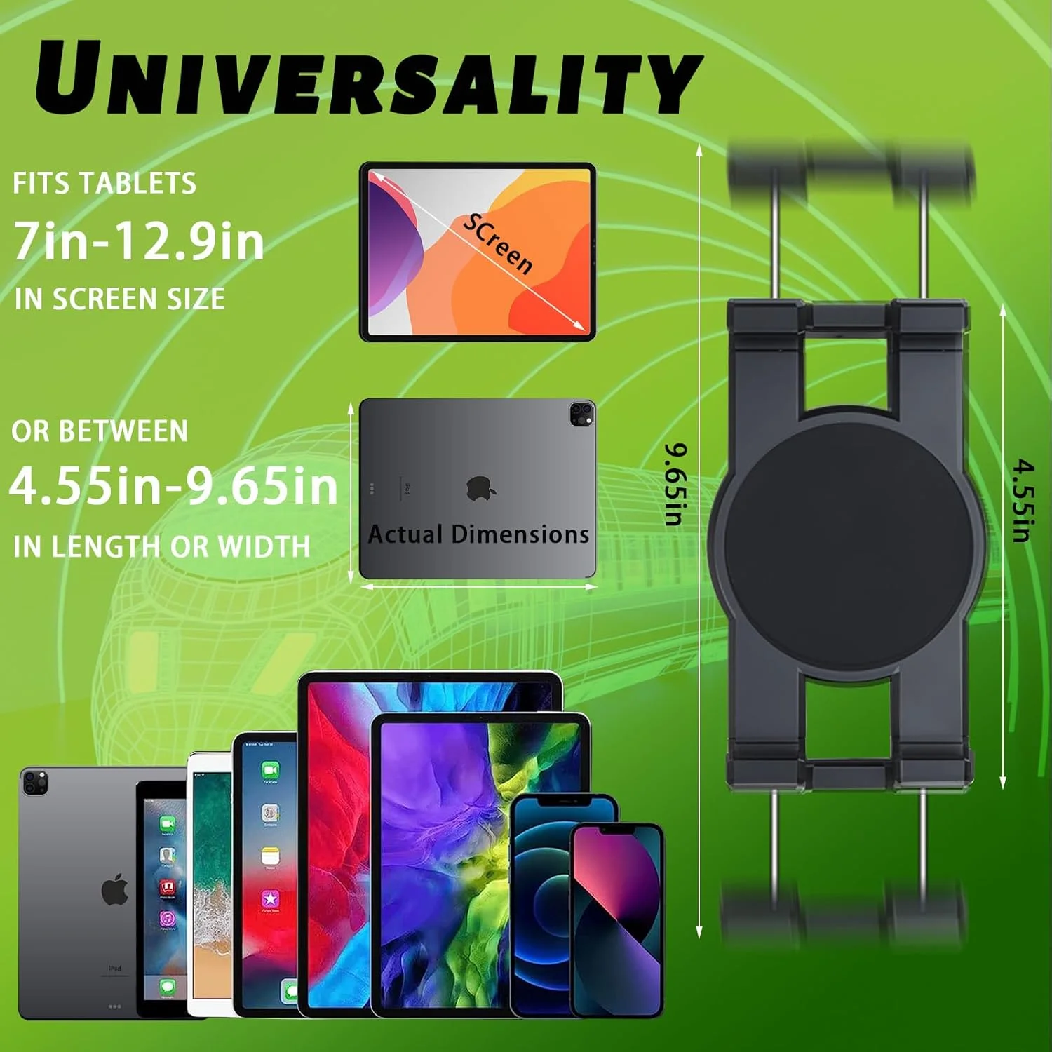 پایه تبلت فلزی بزرگ مناسب کامیون/خودرو/وسایل نقلیه/صنعتی، بازوی بلند و مقاوم با پایه دریل برای داشبورد، دیوار، میز، مناسب برای تبلت های 7-14.6 اینچی پایه تبلت فلزی بزرگ مناسب کامیون/خودرو/وسایل نقلیه/صنعتی، بازوی بلند و مقاوم با پایه دریل برای داشبورد، دیوار، میز، مناسب برای تبلت های 7-14.6 اینچی