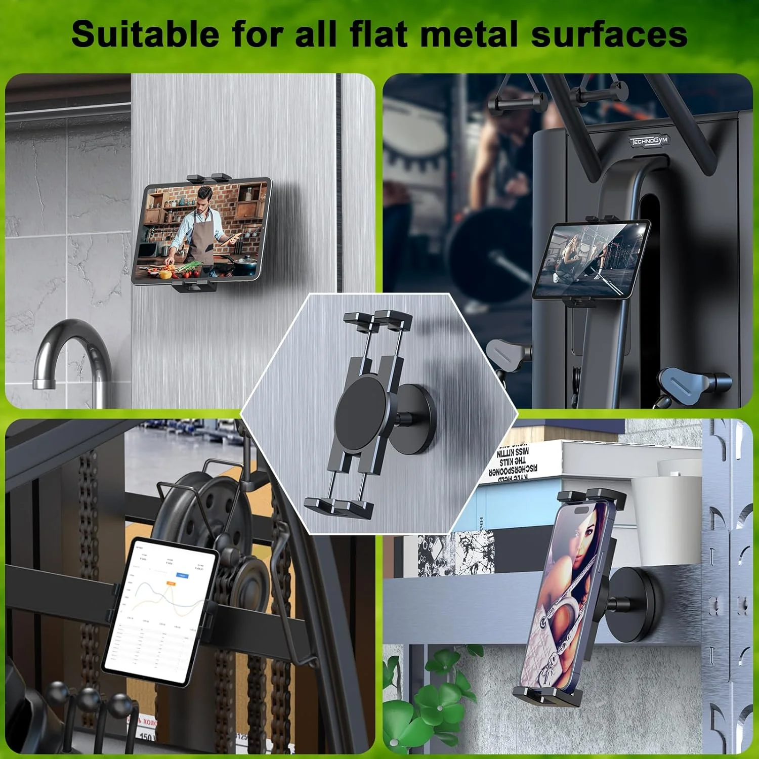 پایه نگهدارنده تبلت مغناطیسی، نیروی مکش تا 3-3.5 کیلوگرم، پایه تبلت برای یخچال، باشگاه، قفسه، مناسب برای تلفن ها و تبلت های 4.7-12.9 اینچی، مفصل توپی فلزی پایه نگهدارنده تبلت مغناطیسی، نیروی مکش تا 3-3.5 کیلوگرم، پایه تبلت برای یخچال، باشگاه، قفسه، مناسب برای تلفن ها و تبلت های 4.7-12.9 اینچی، مفصل توپی فلزی