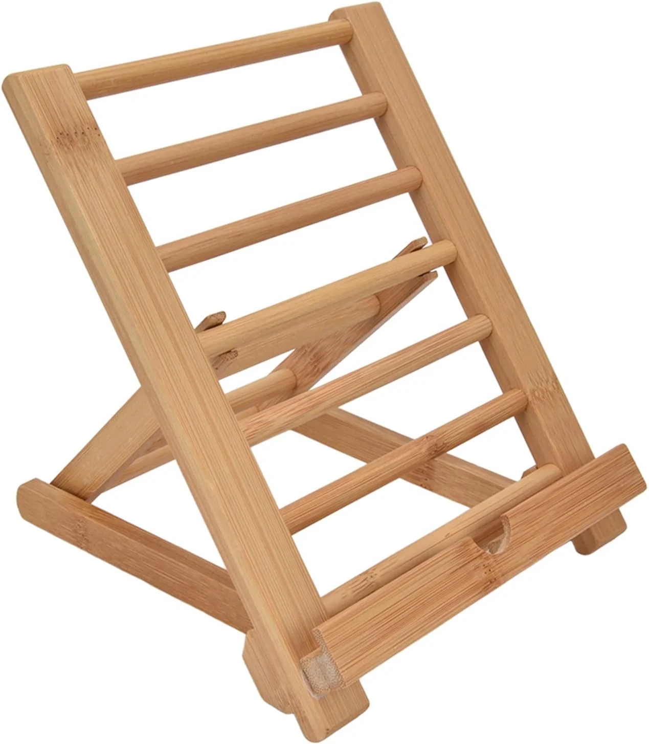 پایه نگهدارنده کتاب چوبی رستوکی، نگهدارنده کتاب بامبو قابل تنظیم برای مطالعه سازگار با دستگاه های 4-13 اینچی، هولدر کتاب آشپزی سایز بزرگ قابل حمل