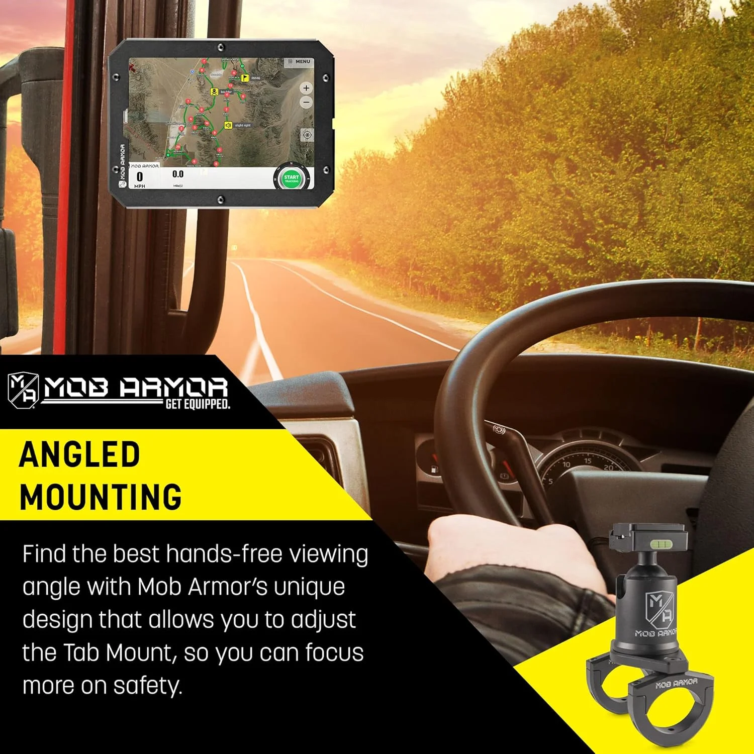 پایه نگهدارنده تبلت قابل تنظیم Mob Armor Quick Release Maxx Tube Mount با قابلیت چرخش و شیب، مکانیزم جداشدن سریع و گیره ایمن برای نصب روی لوله ها در وسایل نقلیه، محل کار و باشگاه ها