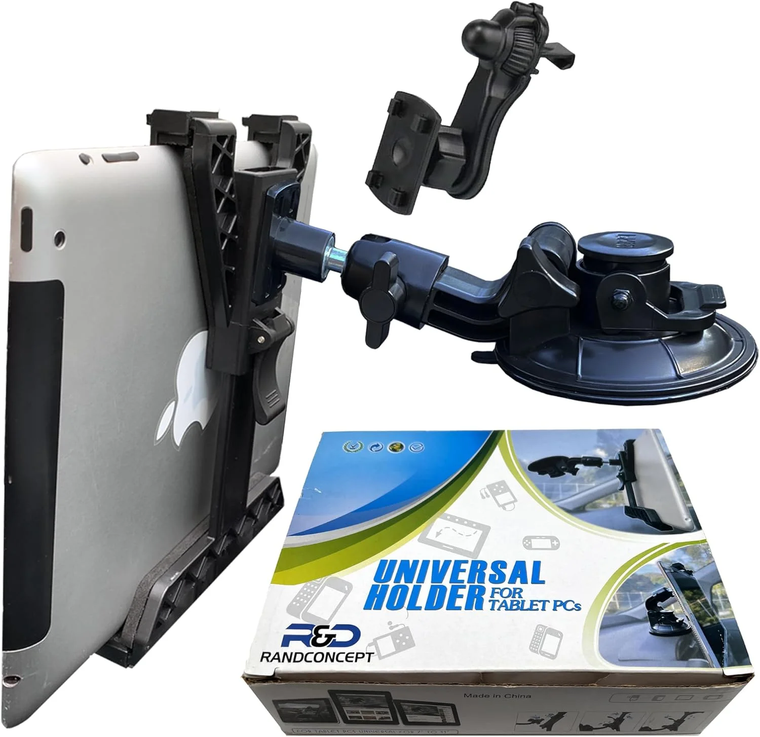 نگهدارنده تبلت داشبورد 3 در 1 Randconcept، پایه نگهدارنده مکنده شیشه جلو و دریچه هوا برای خودرو و کامیون، مناسب برای آیپد پرو، آیپد مینی، گلکسی تب و تمام تبلت های 6 تا 12.9 اینچی