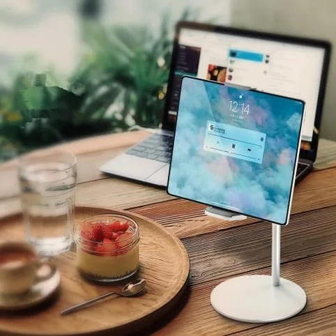 پایه نگهدارنده رومیزی قابل تنظیم جهانی برای تلفن همراه/تبلت دستگاه های اندروید/آی او اس (سفید)