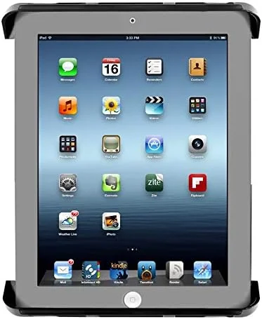 نگهدارنده تبلت RAM Mounts Tab-Tite برای Apple iPad Gen 1-4 + سایر مدل ها RAM-HOL-TAB3U سازگار با پایه های توپی گرد سایز RAM B 1 اینچ و C 1.5 اینچ