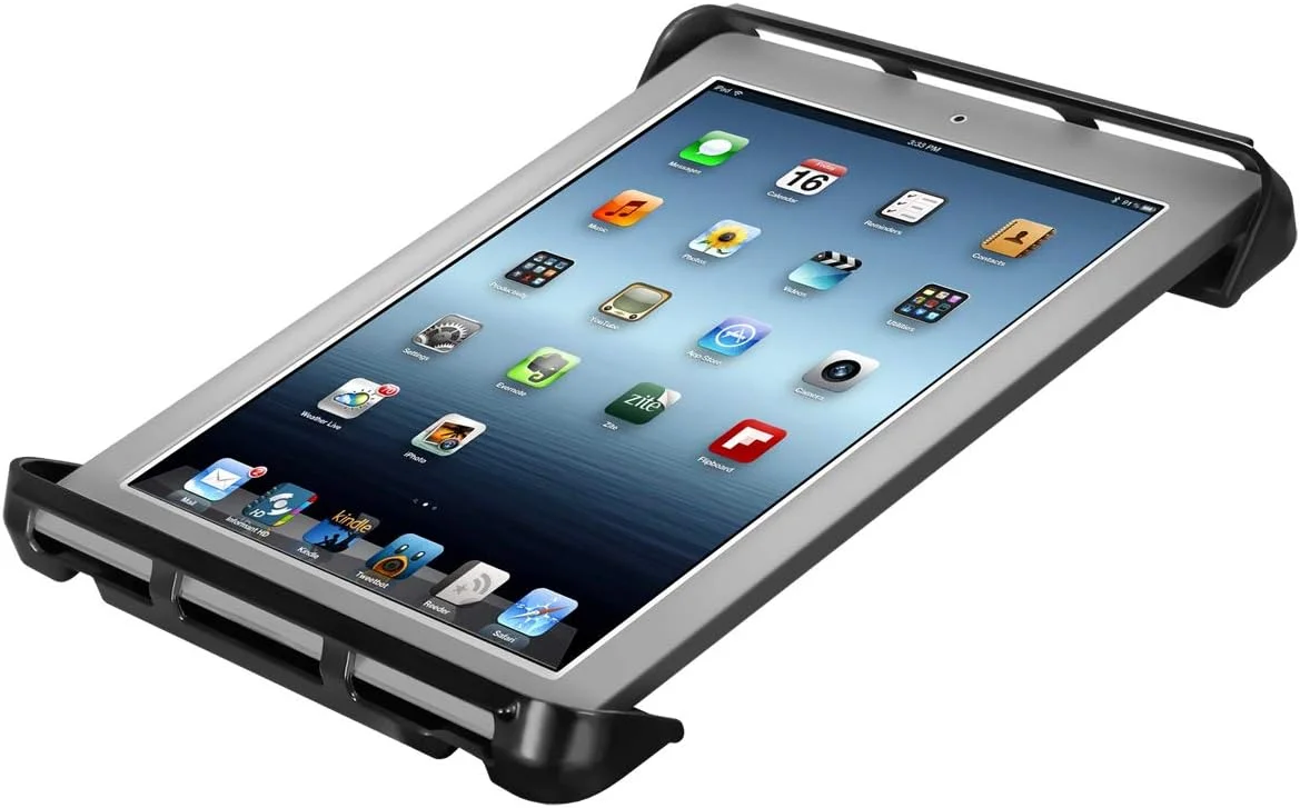 نگهدارنده تبلت RAM Mounts Tab-Tite برای Apple iPad Gen 1-4 + سایر مدل ها RAM-HOL-TAB3U سازگار با پایه های توپی گرد سایز RAM B 1 اینچ و C 1.5 اینچ