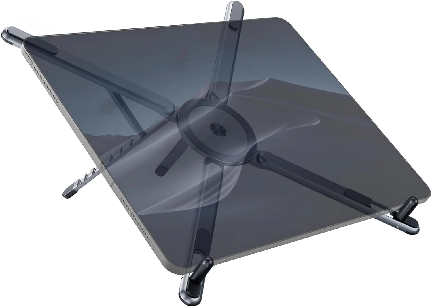 پایه تبلت/گوشی/لپ تاپ مسافرتی قابل حمل، پایه لپ تاپ قابل تنظیم برای میز، نگهدارنده تاشو مغناطیسی گوشی، سازگار با آیپد، مک بوک، آیفون (4.7-15.6 اینچ)