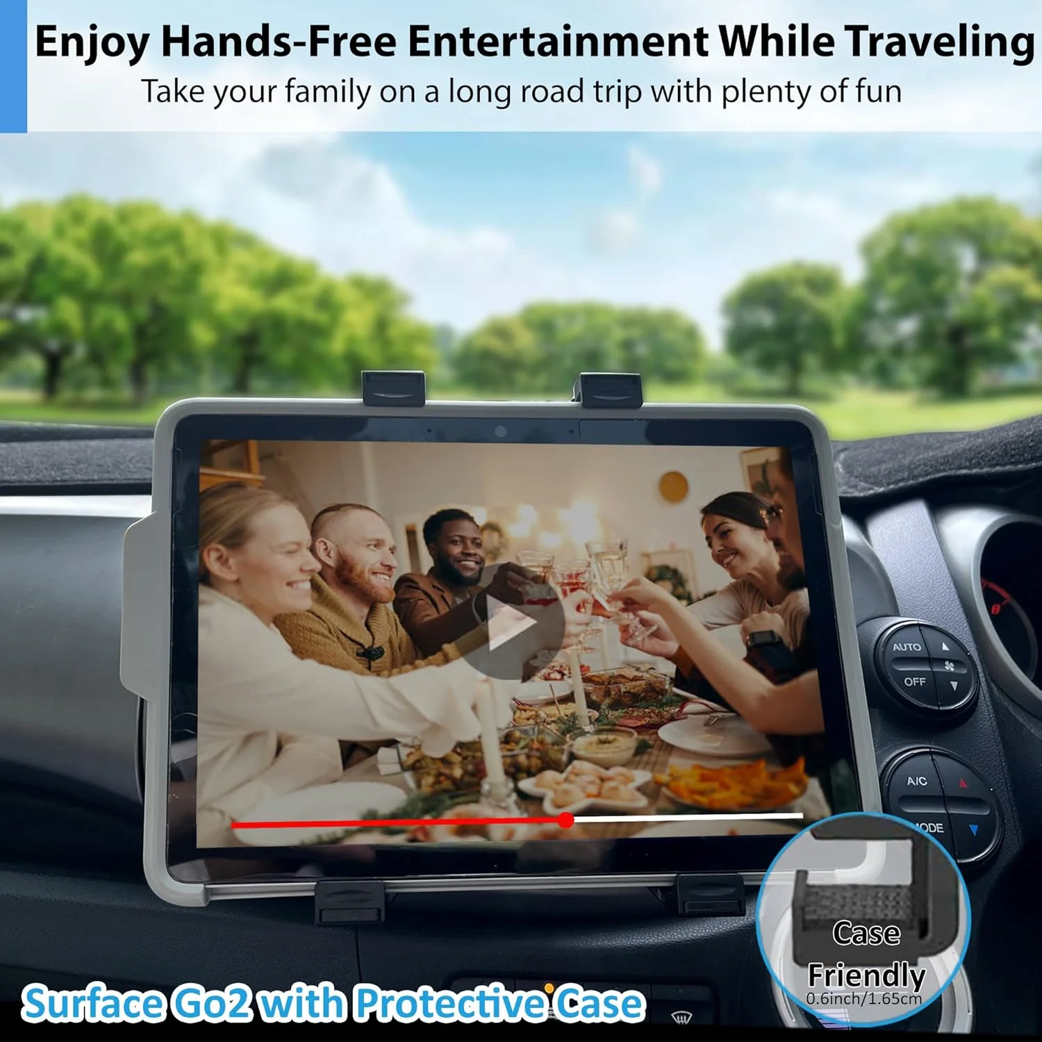 نگهدارنده تبلت دریچه کولر خودرو رندکانسپت، پایه نگهدارنده تبلت جهانی سازگار با تبلت های 7 تا 10 اینچی آیپد پرو مینی ایر 2 گلکسی تب زد فولد کیندل