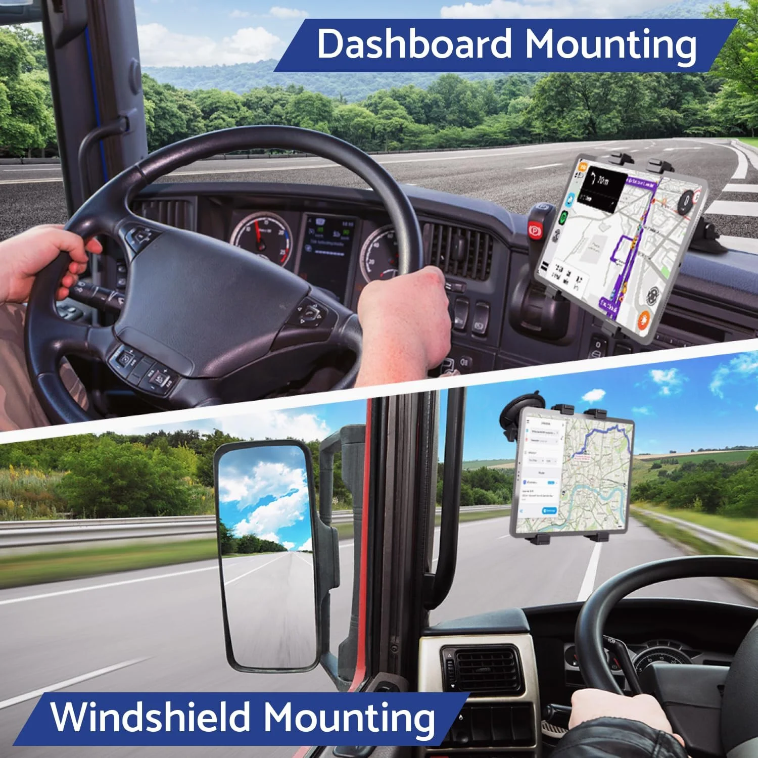 Randconcept - پایه تبلت سنگین، نگهدارنده تبلت خودرو برای داشبورد و شیشه جلو، پایه مکنده خودرو آیپد تا 12.9 اینچ، و برای آیپد، گلکسی تب