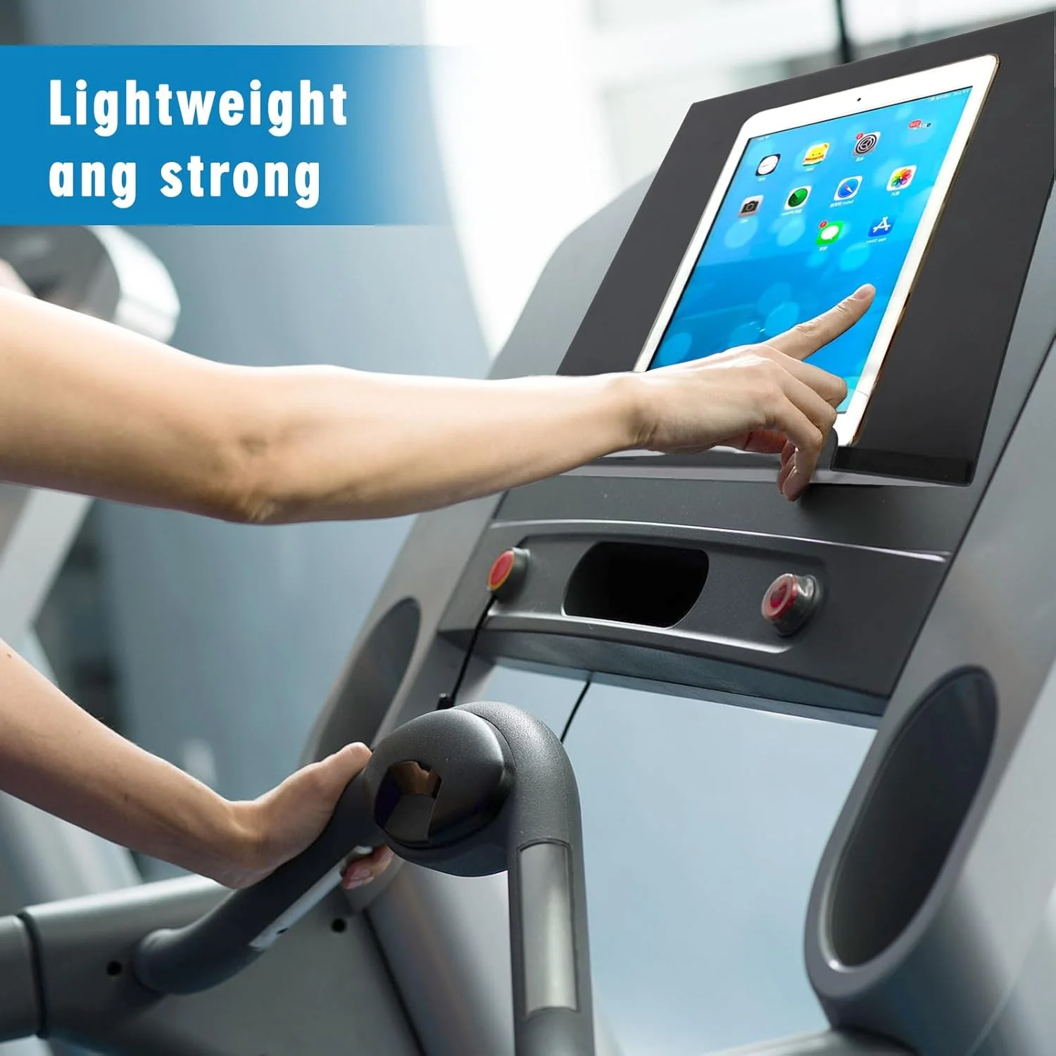 نگهدارنده تبلت آلیاژ آلومینیوم برای تردمیل، پایه کتاب برای دوچرخه ثابت، نگهدارنده کتاب و مجله برای تبلت (21.59 x 24.13 x 7.11 سانتی متر)