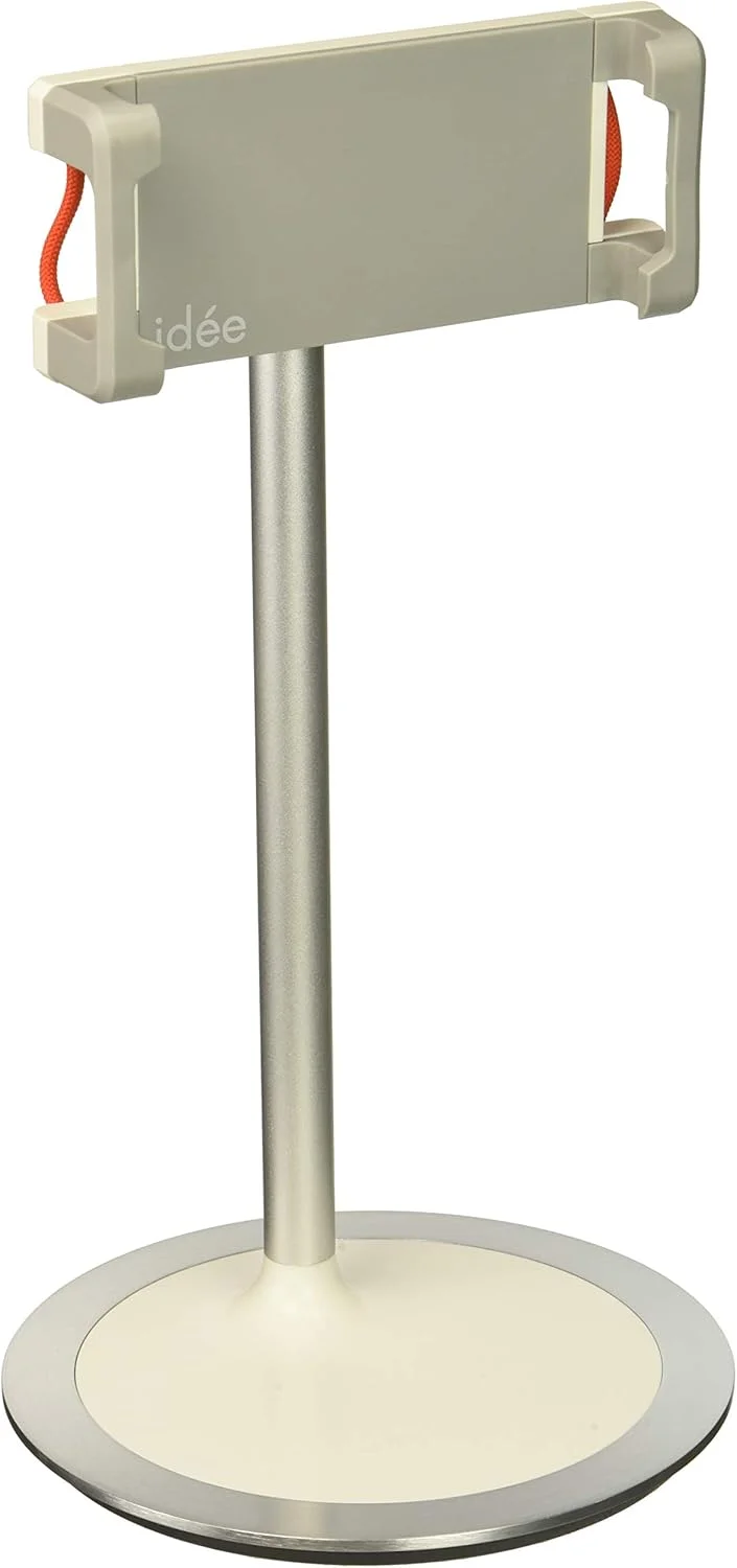 پایه رومیزی آلومینیومی قابل تنظیم ارتفاع و زاویه idee PTS02W برای آیپد، تبلت و تلفن های هوشمند، با قابلیت چرخش 360 درجه، طراحی شده برای فروشگاه، دفتر و خانه