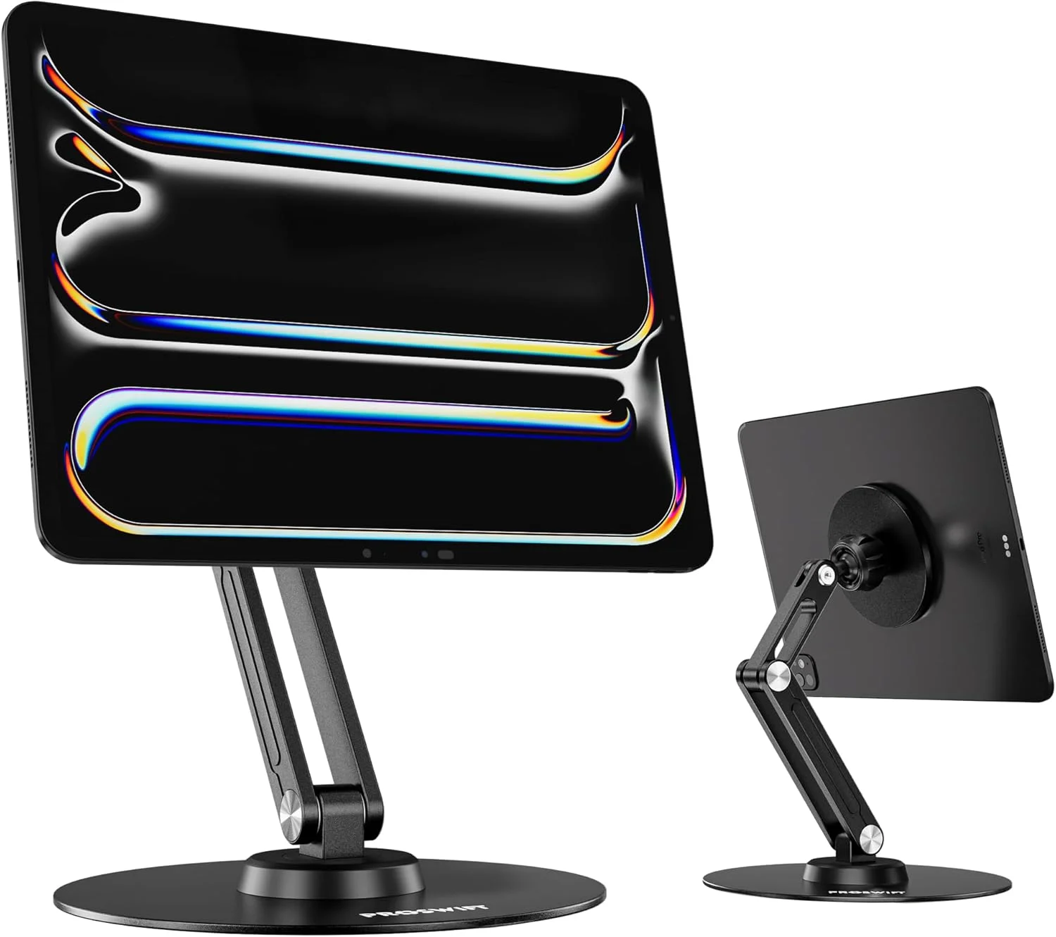 پایه مغناطیسی آیپد، پایه تبلت تاشو آلیاژ آلومینیوم برای میز، نگهدارنده تبلت قابل چرخش 360 درجه، لوازم جانبی قابل حمل برای اتاق جلسات اداری خانگی پایه مغناطیسی آیپد، پایه تبلت تاشو آلیاژ آلومینیوم برای میز، نگهدارنده تبلت قابل چرخش 360 درجه، لوازم جانبی قابل حمل برای اتاق جلسات اداری خانگی