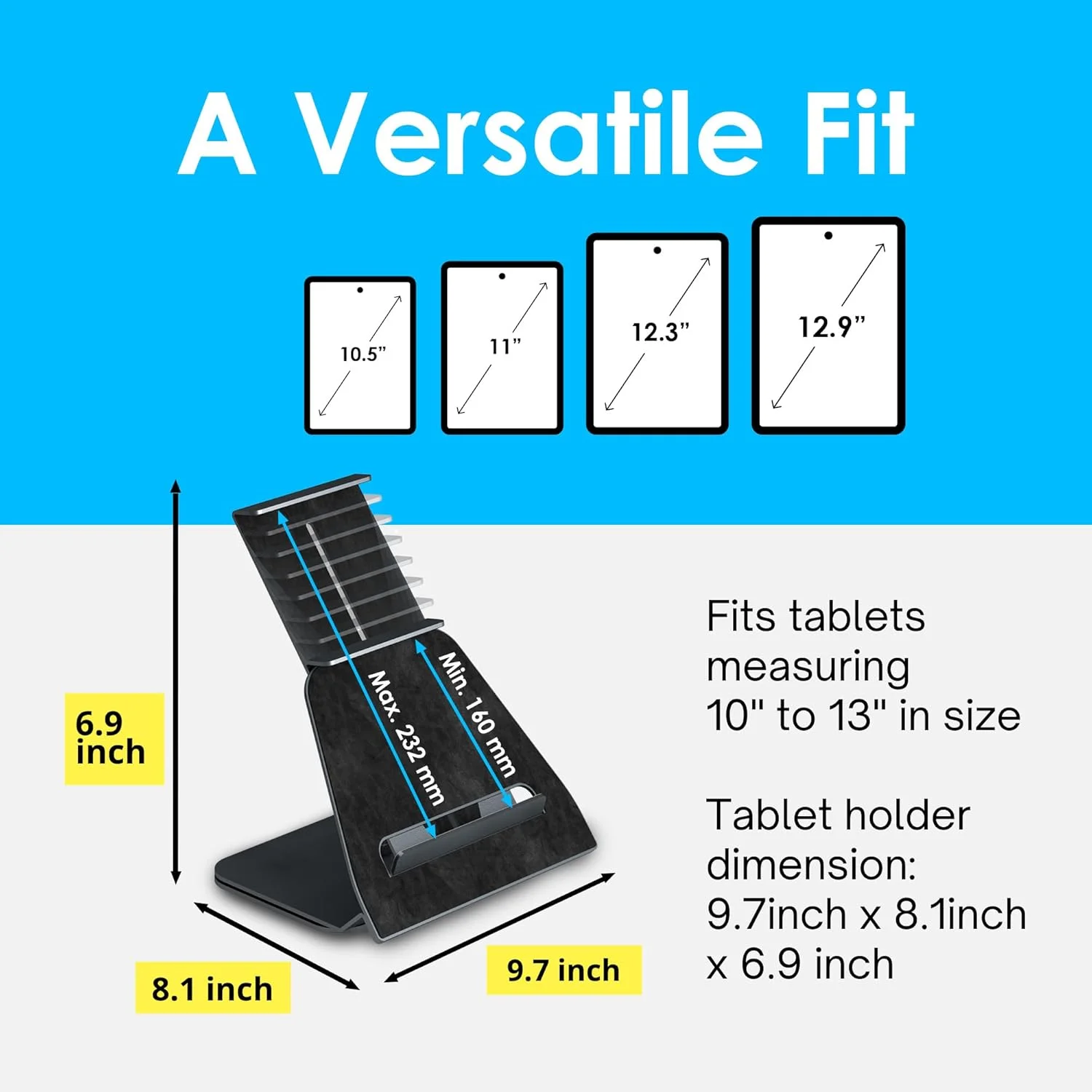 پایه کیوسک سازگار با آیپد – نگهدارنده تبلت جهانی 8-13 اینچی، چرخش 360 درجه، قفل ضد سرقت، لوازم جانبی میز، سوراخ های نصب از پیش تعیین شده - لوازم جانبی میز اداری، پرداخت، مشکی