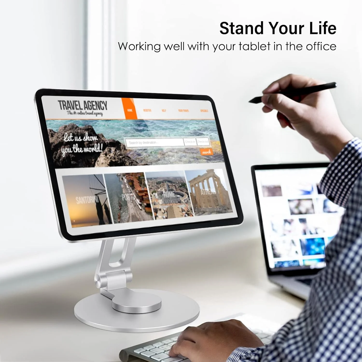 پایه مغناطیسی آیپد پرو 12.9 اینچ، پایه نگهدارنده رومیزی قابل تنظیم 360 درجه برای اپل آیپد پرو 12.9 اینچ نسل 3/4/5/6، تاشو، آلومینیوم درجه یک، نقره ای پایه مغناطیسی آیپد پرو 12.9 اینچ، پایه نگهدارنده رومیزی قابل تنظیم 360 درجه برای اپل آیپد پرو 12.9 اینچ نسل 3/4/5/6، تاشو، آلومینیوم درجه یک، نقره ای