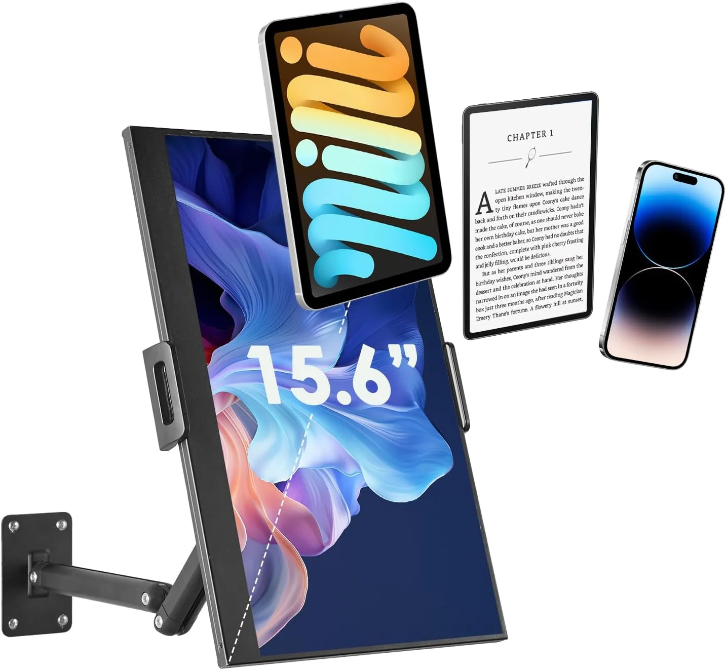 پایه دیواری تبلت برای آیپد، پایه نگهدارنده مانیتور قابل حمل برای حداکثر 15.6 اینچ، آلیاژ آلومینیوم با قابلیت تنظیم 360 درجه، پایه تبلت تاشو برای کیندل، مناسب برای آیپد پرو ایر مینی 4.7 تا 12.9 اینچی، گلکسی تب، تبلت ها پایه دیواری تبلت برای آیپد، پایه نگهدارنده مانیتور قابل حمل برای حداکثر 15.6 اینچ، آلیاژ آلومینیوم با قابلیت تنظیم 360 درجه، پایه تبلت تاشو برای کیندل، مناسب برای آیپد پرو ایر مینی 4.7 تا 12.9 اینچی، گلکسی تب، تبلت ها