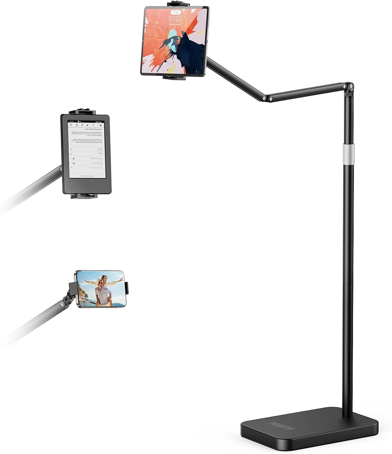پایه نگهدارنده تبلت با پایه فلزی سنگین 4.8 کیلوگرمی، بازوی کششی با ارتفاع قابل تنظیم، سازگار با آیپد مینی ایر پرو، کیندل، سوییچ، گلکسی تب، تلفن های همراه پایه نگهدارنده تبلت با پایه فلزی سنگین 4.8 کیلوگرمی، بازوی کششی با ارتفاع قابل تنظیم، سازگار با آیپد مینی ایر پرو، کیندل، سوییچ، گلکسی تب، تلفن های همراه