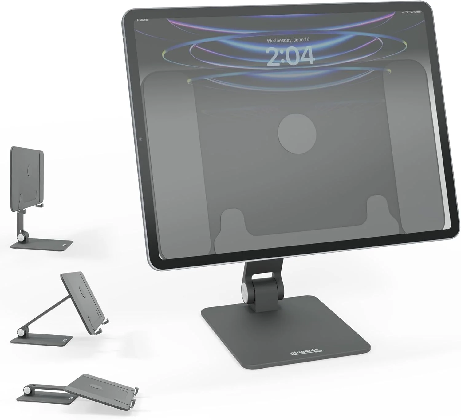 پایه مغناطیسی آیپد پلاگبل برای آیپد پرو 12.9 اینچ (2022) - اتصال مغناطیسی قوی، چرخش 360 درجه، نگهدارنده تبلت تاشو و قابل حمل (AMS-STAND13)