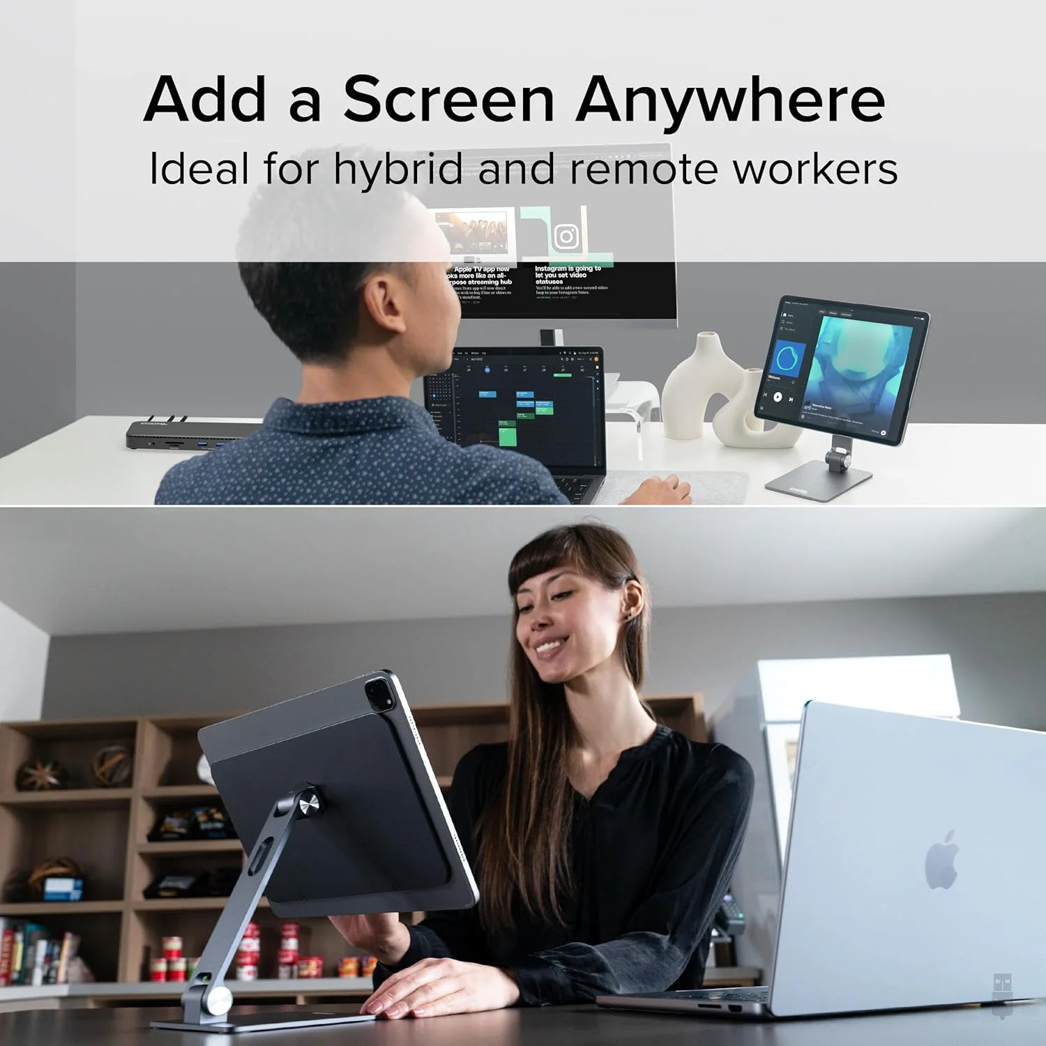 پایه مغناطیسی آیپد پلاگبل برای آیپد پرو 12.9 اینچ (2022) - اتصال مغناطیسی قوی، چرخش 360 درجه، نگهدارنده تبلت تاشو و قابل حمل (AMS-STAND13)