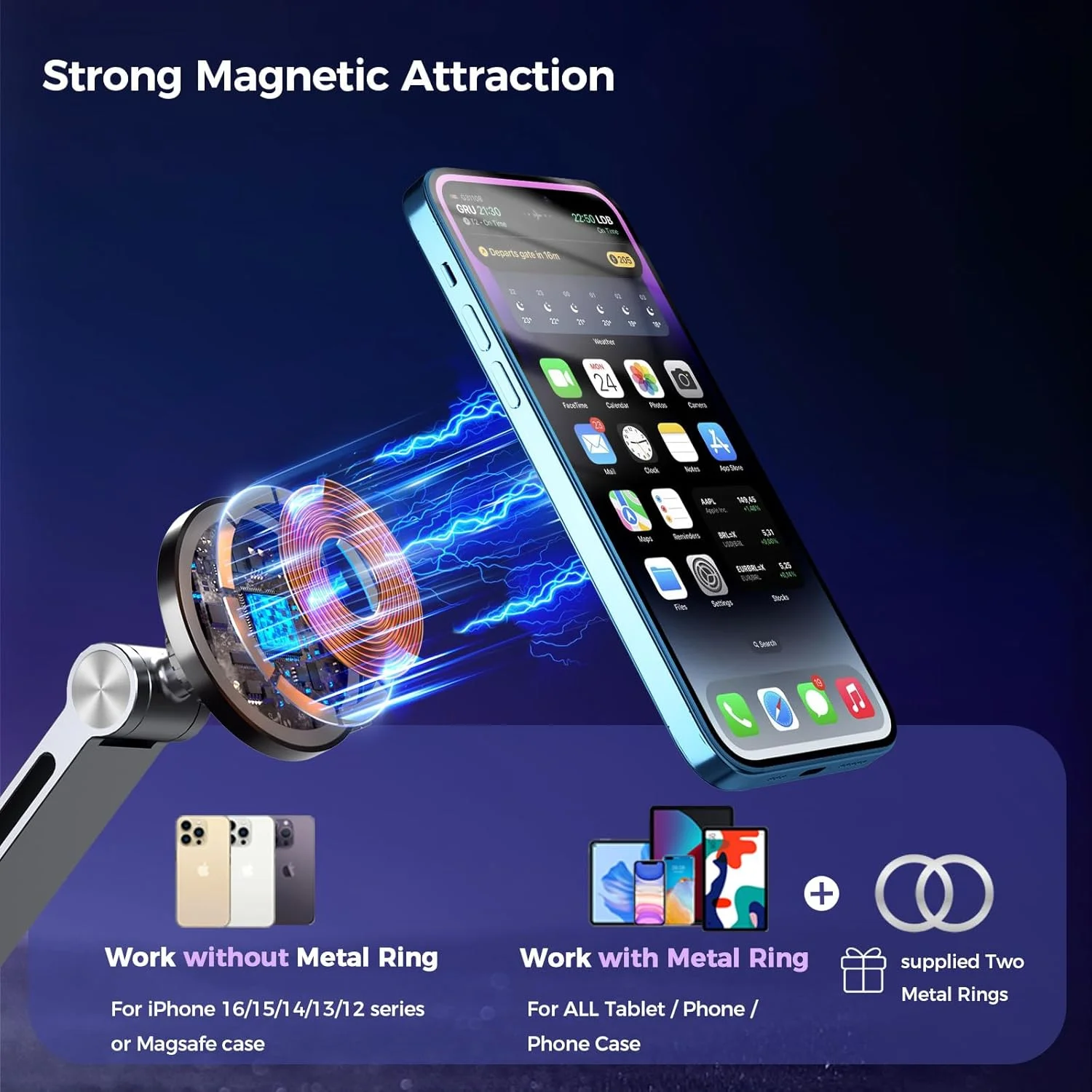 پایه تبلت برای میز، پایه آیپد رومیزی، نگهدارنده مغناطیسی تبلت برای میز، پایه بازوی تاشو تلفن با قابلیت چرخش 360 درجه قابل تنظیم، پایه نگهدارنده تلفن مناسب برای صفحه نمایش 4.7-15.6 اینچ