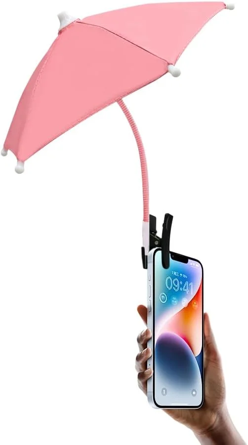 چتر تلفن همراه - سایه بان ضد انعکاس نور خورشید، چتر گیره ای برای سایه تلفن، محافظت در برابر نور خورشید و تابش خیره کننده، محافظ باران برای فعالیت های خارج از منزل، مناسب برای همه تلفن های هوشمند - صورتی چتر تلفن همراه - سایه بان ضد انعکاس نور خورشید، چتر گیره ای برای سایه تلفن، محافظت در برابر نور خورشید و تابش خیره کننده، محافظ باران برای فعالیت های خارج از منزل، مناسب برای همه تلفن های هوشمند - صورتی