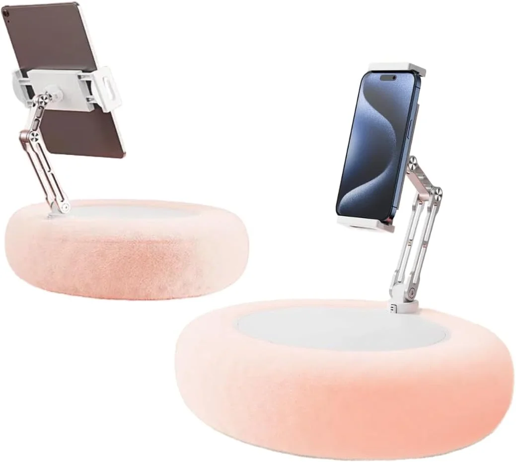 پایه نگهدارنده بالشتی برای تبلت کیندل آیپد، پایه موبایل مخمل با کاسه تنقلات درب دار، سازگار با تلفن، تبلت، آیپد، آیفون، گوگل، کیندل، سامسونگ (صورتی) 4.7 تا 13 اینچی پایه نگهدارنده بالشتی برای تبلت کیندل آیپد، پایه موبایل مخمل با کاسه تنقلات درب دار، سازگار با تلفن، تبلت، آیپد، آیفون، گوگل، کیندل، سامسونگ (صورتی) 4.7 تا 13 اینچی