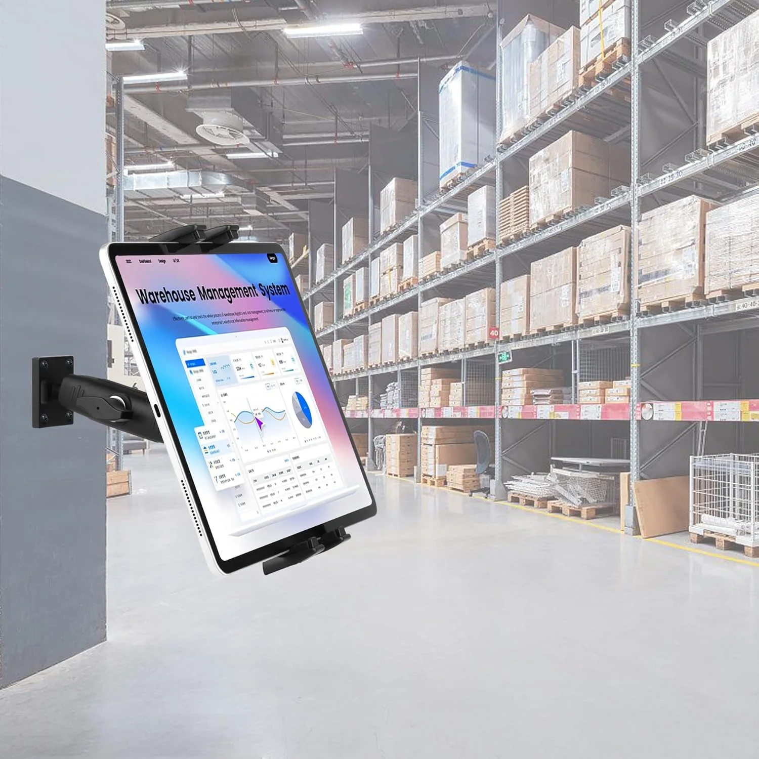 پایه دیواری تبلت Peastrex با بازوی بلند و چرخش 360 درجه، پایه آلومینیومی برای تبلت و موبایل 4 تا 15 اینچی، مناسب برای آیپد پرو 12.9، گلکسی تب S9 Ultra 14.6 S9FE، سرفیس، آیفون