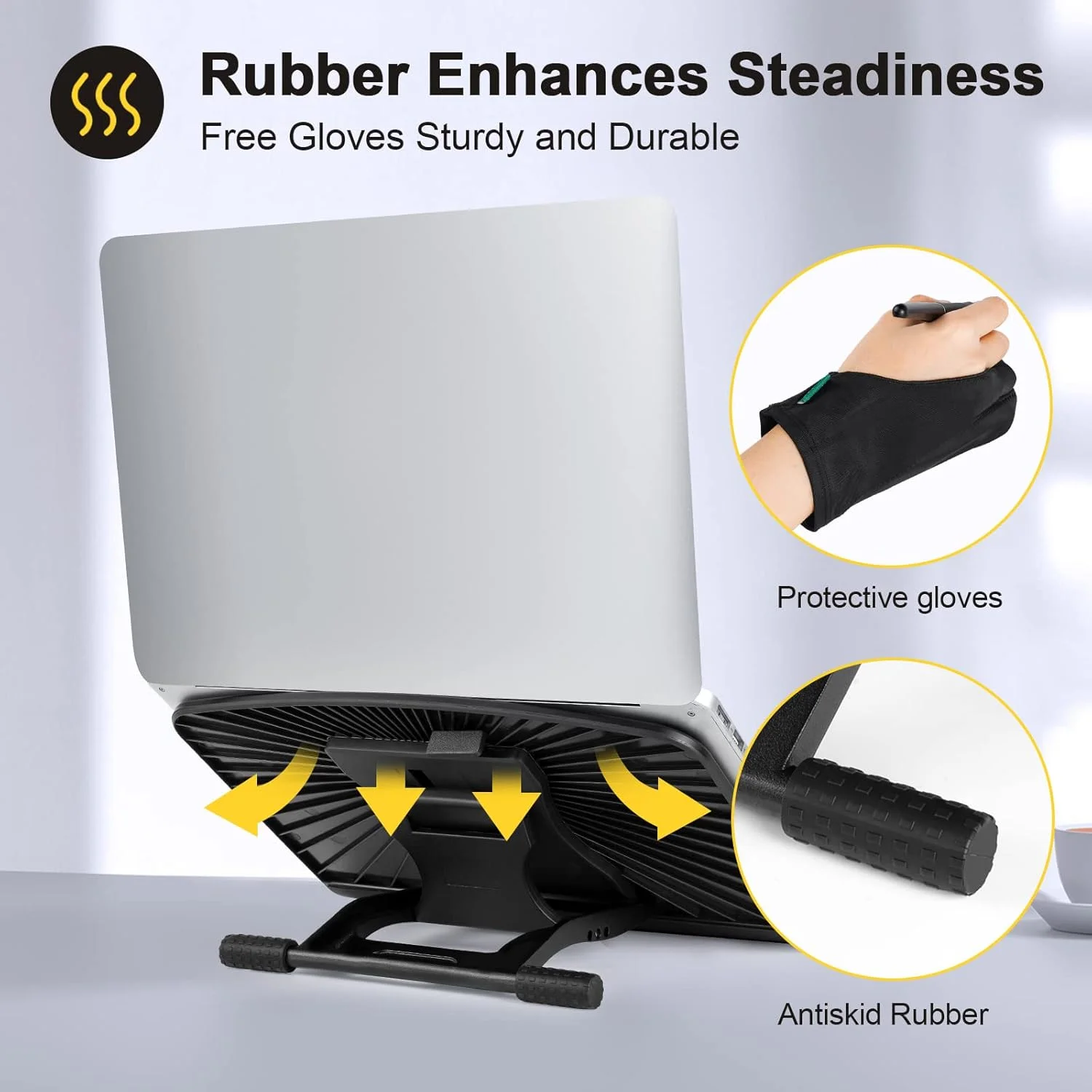 پایه تبلت یونیورسال Parblo PR 100 به همراه دستکش طراحی PR01، قابل تنظیم از 10 تا 16 اینچ برای تبلت های طراحی و مانیتورها