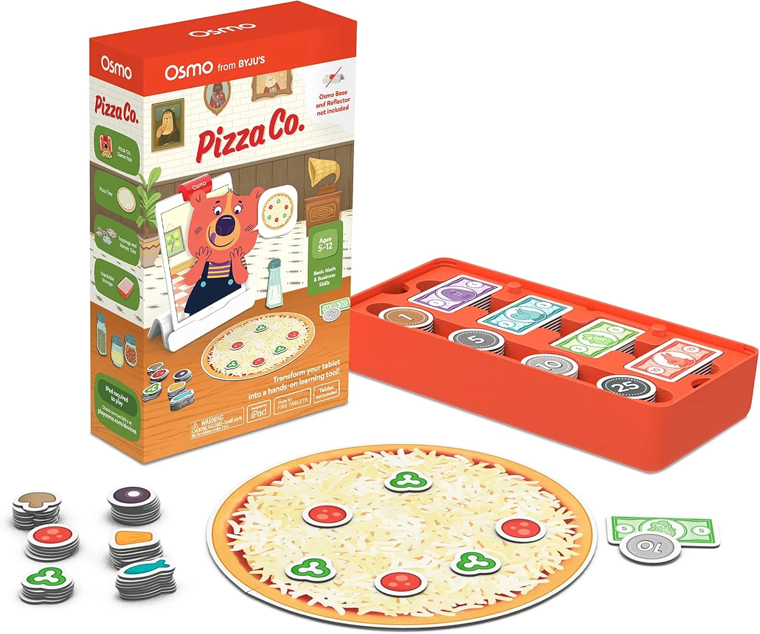 Osmo - Pizza Co. Plus Monster - سنین 5-12 سال - مهارت های ارتباطی و ریاضی - بازی آموزشی - برای آیپد یا تبلت Fire (نیاز به Osmo Base)
