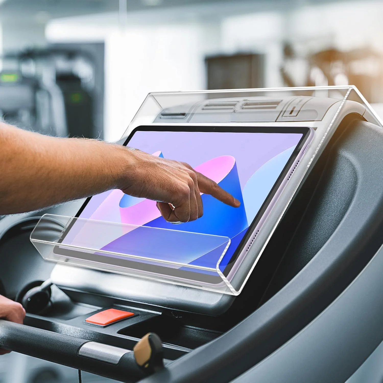 نگهدارنده تبلت تردمیل، پایه مطالعه دوچرخه ثابت، قفسه مطالعه اکریلیک برای تردمیل، نگهدارنده جهانی تبلت، برای تبلت، مجلات، کتاب ها، تلفن ها