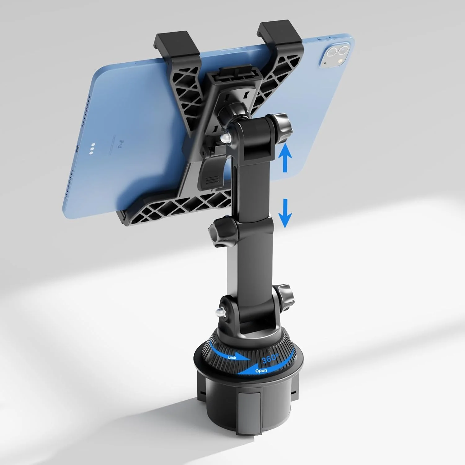 پایه نگهدارنده تبلت لیوانی خودرو OHLPRO مناسب کامیون، پایه نگهدارنده جهانی آیپد برای آیپد پرو ایر مینی 7-11 اینچی، گلکسی تب، بازوی قابل تنظیم، پایه خودرو قابل افزایش و انعطاف پذیر برای لوازم ضروری سفر، لوازم جانبی مسافرتی