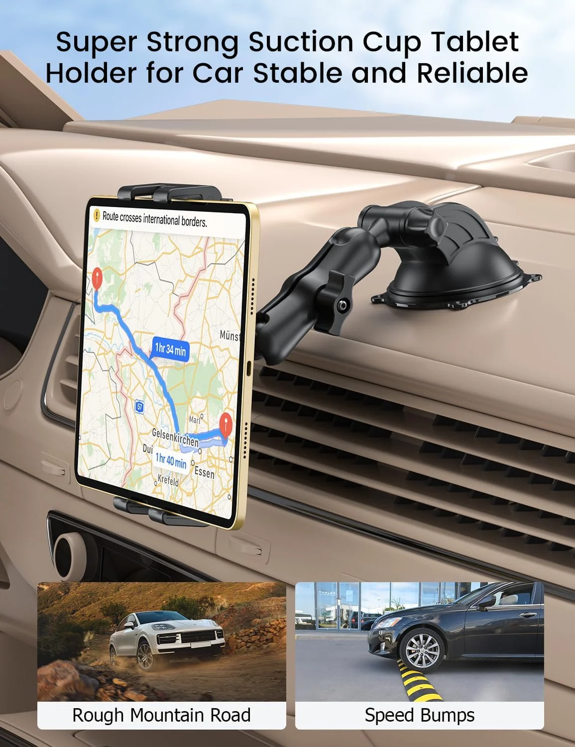 نگهدارنده تبلت OHLPRO برای داشبورد و شیشه جلوی خودرو، پایه مکنده آیپد برای کامیون با قابلیت چرخش 360 درجه و گیره قابل تنظیم سازگار با تبلت ها و تلفن های 5 تا 13 اینچی، آیپد، گلکسی تب