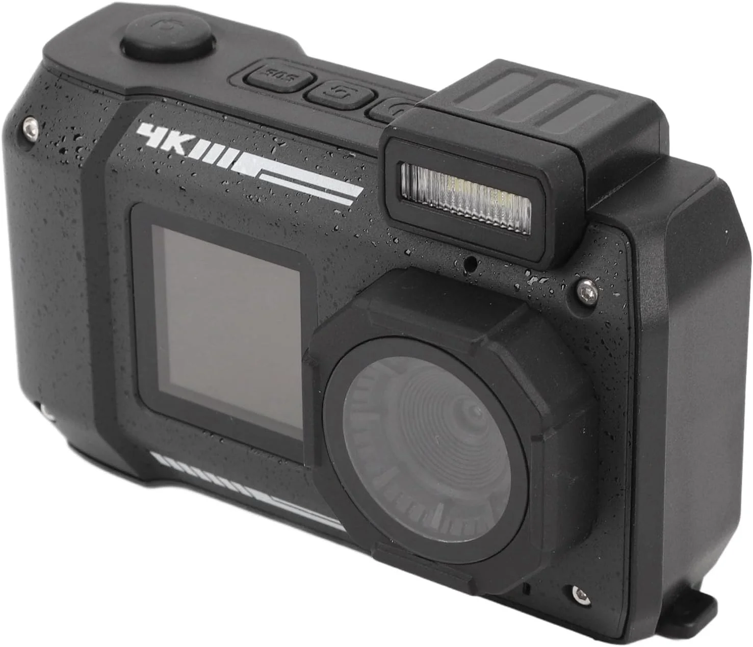 دوربین زیر آب 4K 65MP با فوکوس خودکار، صفحه نمایش دوگانه 2.88 اینچی و 1.44 اینچی، باتری 2500 میلی آمپر، ضد آب تا عمق 10 متر، دوربین دیجیتال زیر آب برای غواصی با فوکوس خودکار هوشمند، (مشکی)