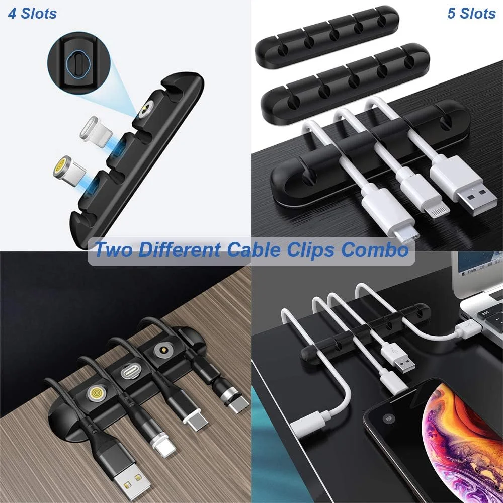 پایه نگهدارنده گوشی موبایل OCYCLONE + 2 عدد نگهدارنده کابل، پایه آیفون با قابلیت تنظیم ارتفاع و زاویه برای میز، هولدر تبلت و گوشی تاشو سازگار با گوشی و تبلت 4.7 تا 13 اینچی