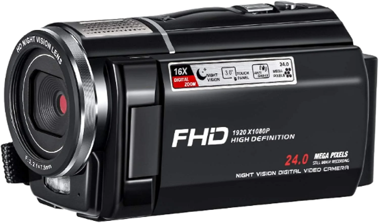 دوربین فیلمبرداری، دوربین ولاگینگ یوتیوب 1080P Ultra HD، دوربین دیجیتال دید در شب 24 مگاپیکسلی IR، صفحه نمایش 3.0 اینچی IPS، دوربین فیلمبرداری با زوم دیجیتال 16 برابر با عملکرد دید در شب مادون قرمز