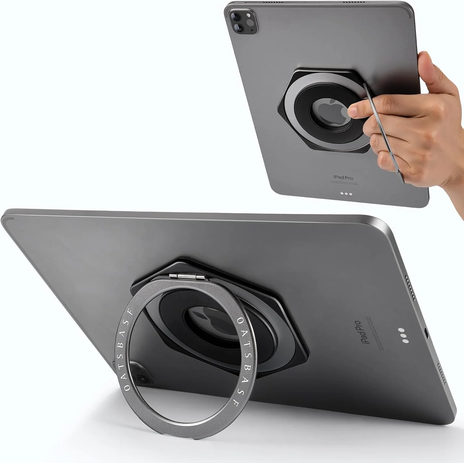 نگهدارنده تبلت یونیورسال OATSBASF، بند دستی، دسته قابل تنظیم 360 درجه، حلقه مغناطیسی فلزی، سازگار با آیپد/گلکسی تب و تمام تبلت های 6-13 اینچی (مشکی) نگهدارنده تبلت یونیورسال OATSBASF، بند دستی، دسته قابل تنظیم 360 درجه، حلقه مغناطیسی فلزی، سازگار با آیپد/گلکسی تب و تمام تبلت های 6-13 اینچی (مشکی)