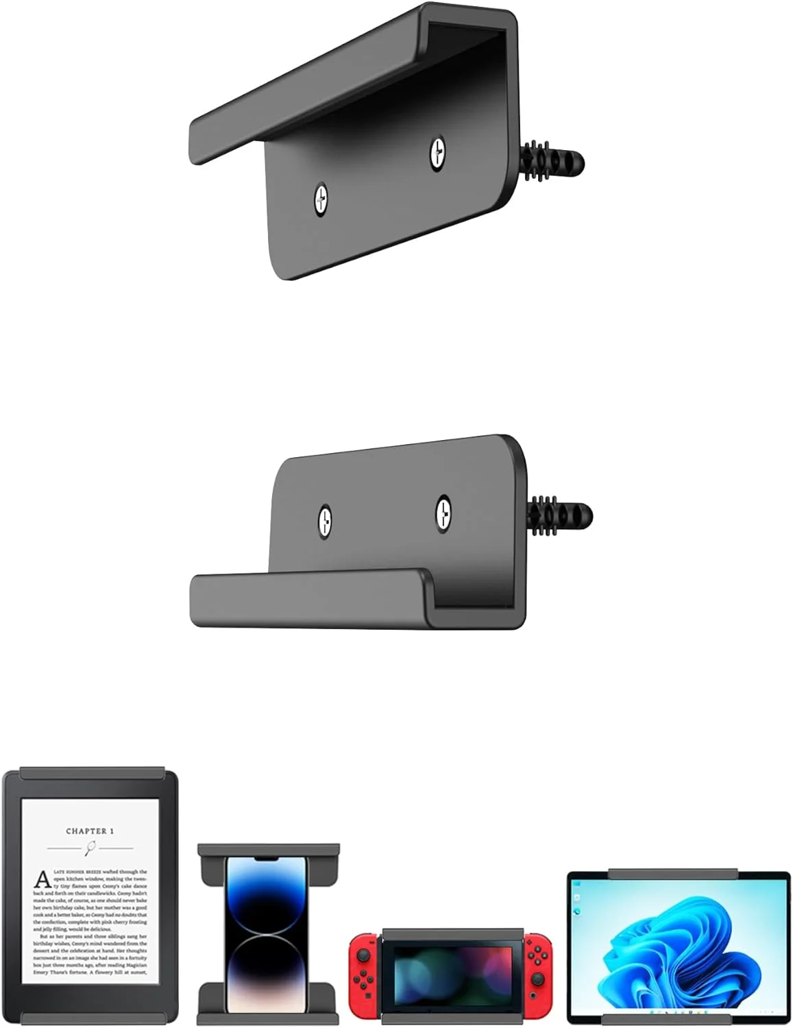 پایه دیواری تبلت برای آیپد مینی/آیپد پرو/آیپد ایر، نگهدارنده دیواری تبلت برای سامسونگ/کیندل/کتابخوان الکترونیکی، نگهدارنده دیواری گوشی برای آیفون، نصب با چسب یا پیچ (مشکی) پایه دیواری تبلت برای آیپد مینی/آیپد پرو/آیپد ایر، نگهدارنده دیواری تبلت برای سامسونگ/کیندل/کتابخوان الکترونیکی، نگهدارنده دیواری گوشی برای آیفون، نصب با چسب یا پیچ (مشکی)