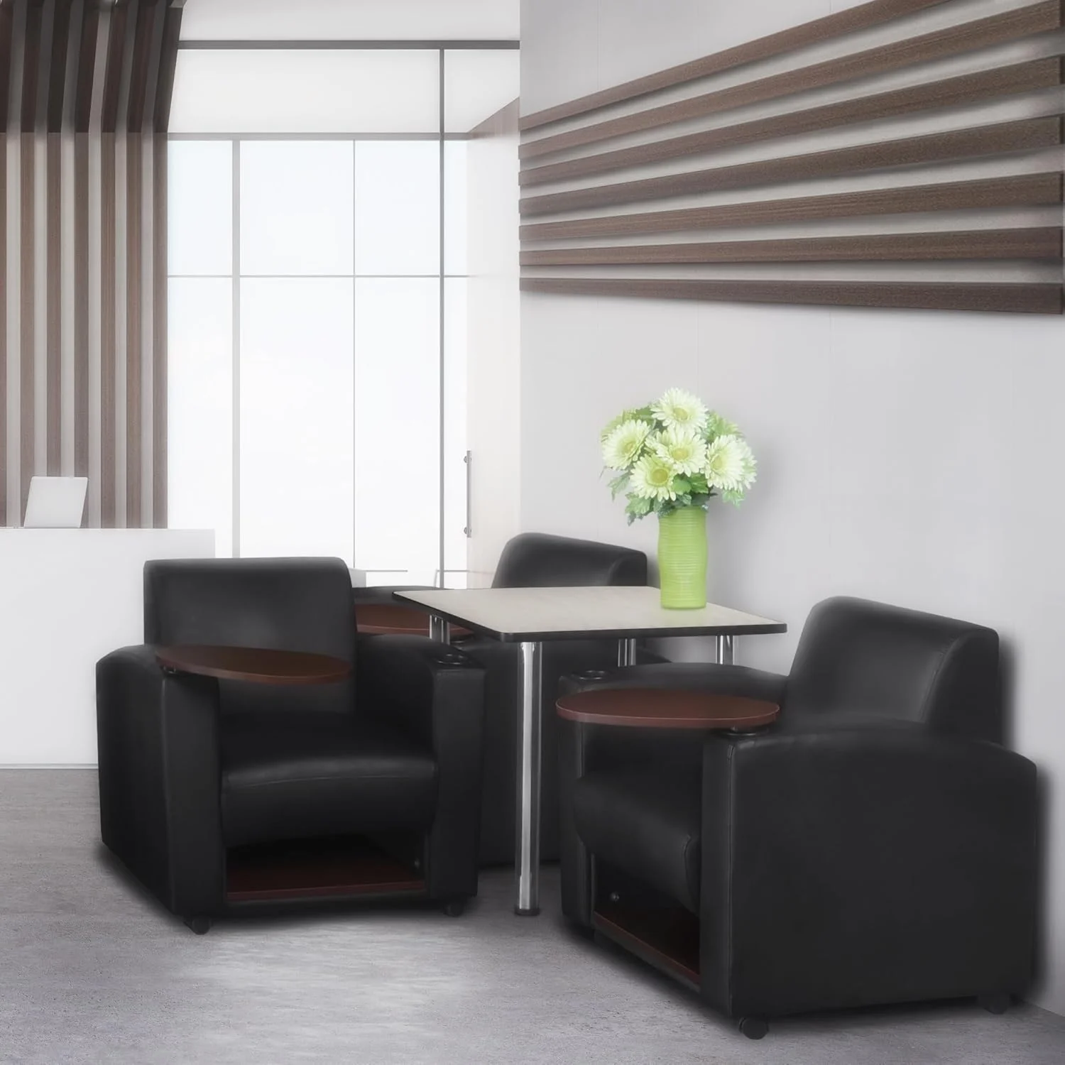 صندلی جانبی رجنسی نوا با دسته تبلت و فضای ذخیره سازی زیر صندلی، ست 2 عددی، مشکی/جاوا