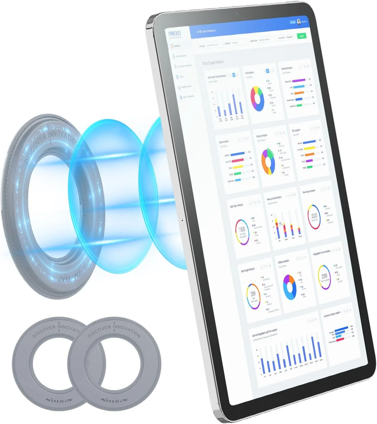 نگهدارنده مغناطیسی دیواری تبلت نیلکین (2 عددی) مناسب برای آیپد ایر M2/M3، آیپد پرو 12.9، 10.2، ایر 5، 4، 3 (خاکستری روشن) - مناسب برای ماشین، پیانو، یخچال، نصب روی دیوار