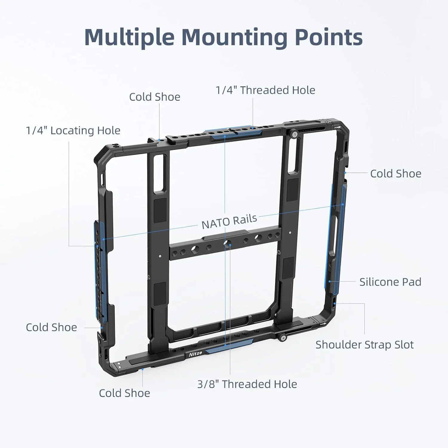 محافظ تبلت Nitze مدل T-TC02A مناسب برای آیپد پرو ۱۳ اینچ (M5)/(M4)، آیپد ایر ۱۳ اینچ (M3)، آیپد پرو ۱۲.۹ اینچ ۲۰۲۲/۲۰۲۱/۲۰۲۰/۲۰۱۸/۲۰۱۷ و سایر تبلت‌های ۱۱.۵ تا ۱۳ اینچ