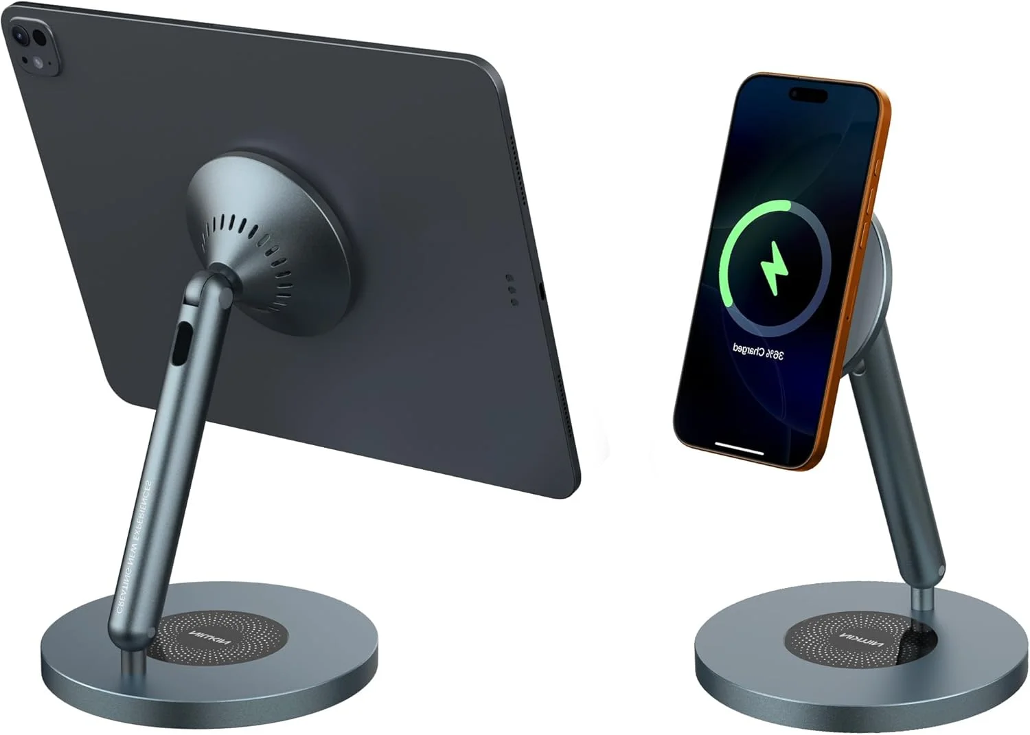 پایه مغناطیسی آیپد نیلکین برای میز، پایه شارژر بیسیم آیفون MagSafe، پایه چرخان 360 درجه، نگهدارنده تبلت آلومینیومی قابل تنظیم برای کار، دفتر، خانه، استفاده در آشپزخانه پایه مغناطیسی آیپد نیلکین برای میز، پایه شارژر بیسیم آیفون MagSafe، پایه چرخان 360 درجه، نگهدارنده تبلت آلومینیومی قابل تنظیم برای کار، دفتر، خانه، استفاده در آشپزخانه