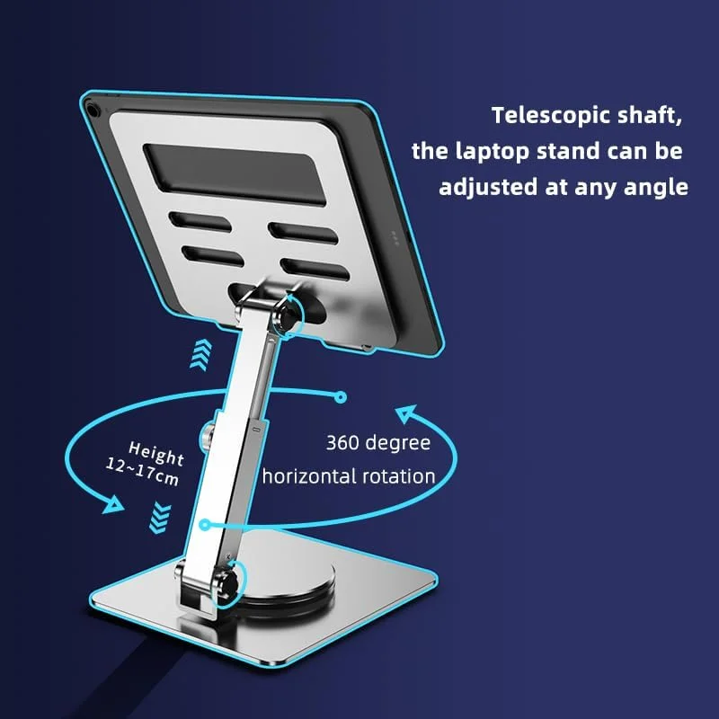 پایه تبلت رومیزی، با قابلیت تنظیم ارتفاع و چرخش 360 درجه، نگهدارنده تبلت، پایه آلومینیومی قابل حمل (نقره ای) پایه تبلت رومیزی، با قابلیت تنظیم ارتفاع و چرخش 360 درجه، نگهدارنده تبلت، پایه آلومینیومی قابل حمل (نقره ای)