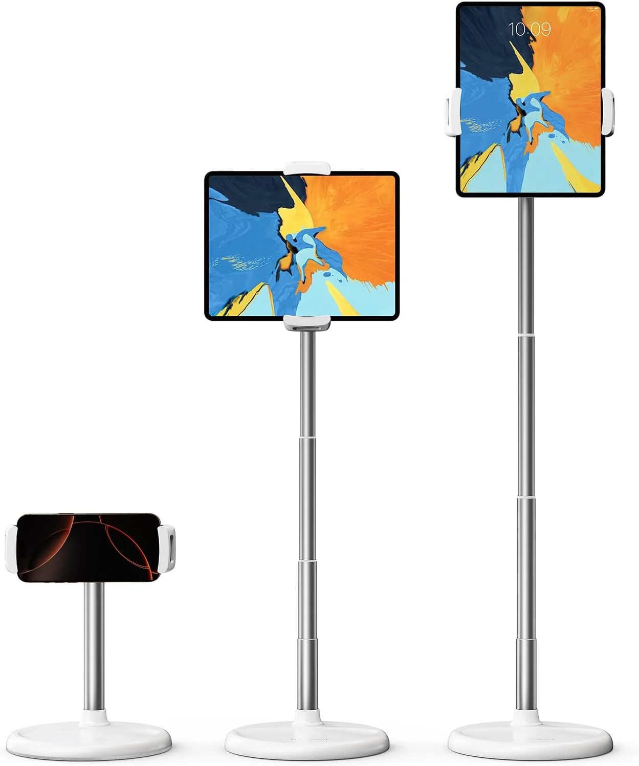 پایه نگهدارنده تبلت، با قابلیت تنظیم ارتفاع بین 30 تا 88 سانتی متر، نگهدارنده جهانی تبلت با قابلیت چرخش 360 درجه، سازگار با آیپد، کیندل، آیفون، تبلت سامسونگ و کتابخوان های الکترونیکی (4-12.9 اینچ) پایه نگهدارنده تبلت، با قابلیت تنظیم ارتفاع بین 30 تا 88 سانتی متر، نگهدارنده جهانی تبلت با قابلیت چرخش 360 درجه، سازگار با آیپد، کیندل، آیفون، تبلت سامسونگ و کتابخوان های الکترونیکی (4-12.9 اینچ)