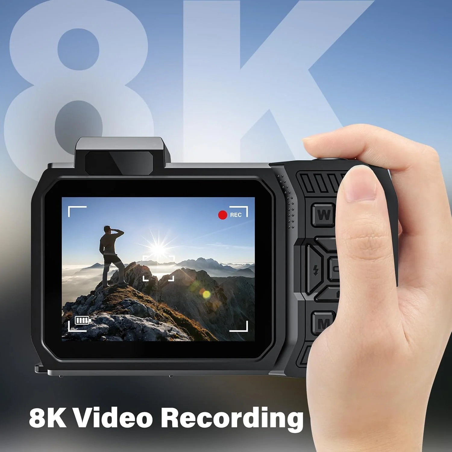 دوربین دیجیتال 8K UHD 70MP با کارت 64 گیگابایتی، مقاوم در برابر آب، گرد و غبار و ضربه، مناسب غواصی، دارای دو صفحه نمایش سلفی و فوکوس خودکار (نارنجی) دوربین دیجیتال 8K UHD 70MP با کارت 64 گیگابایتی، مقاوم در برابر آب، گرد و غبار و ضربه، مناسب غواصی، دارای دو صفحه نمایش سلفی و فوکوس خودکار (نارنجی)