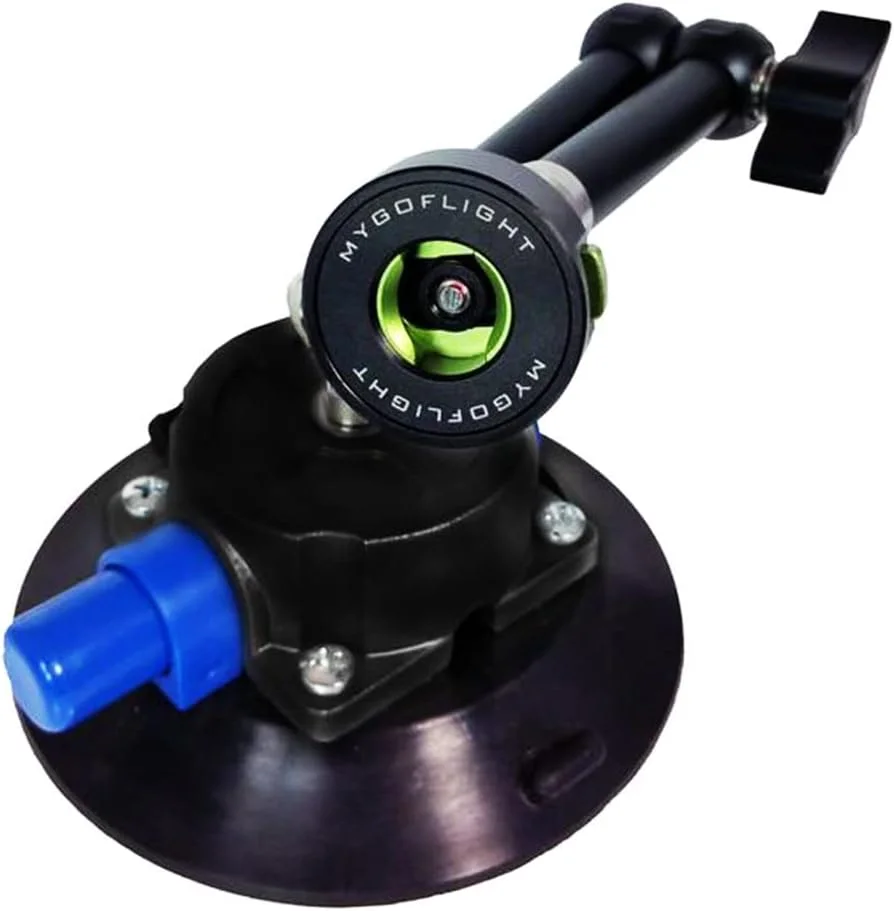 نگهدارنده تبلت و آیپد با بازوی منعطف و مکنده قوی، چرخش 360 درجه، رنگ مشکی و آبی (MNT-1810)