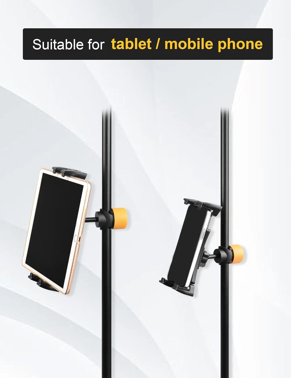 نگهدارنده تبلت/گوشی Mr.Power برای پایه میکروفون و موسیقی، مناسب برای دستگاه هایی با اندازه صفحه نمایش 4.7 تا 11 اینچ، سازگار با آیفون، آیپد پرو ایر مینی، سامسونگ تب و غیره نگهدارنده تبلت/گوشی Mr.Power برای پایه میکروفون و موسیقی، مناسب برای دستگاه هایی با اندازه صفحه نمایش 4.7 تا 11 اینچ، سازگار با آیفون، آیپد پرو ایر مینی، سامسونگ تب و غیره