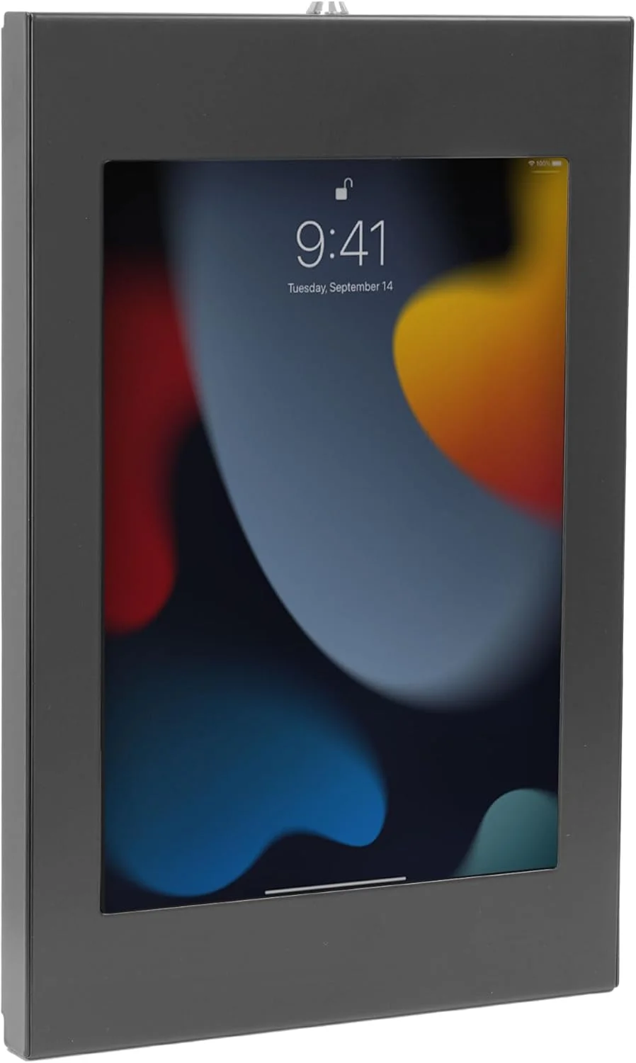 پایه دیواری کیوسک تبلت ضد سرقت Mount-It! سازگار با آیپد 10، 9، 8، پرو 10.5، ایر 10.5، کیوسک قفل دار برای آیپد، پایه دیواری تبلت امنیتی فولادی کم حجم، مشکی