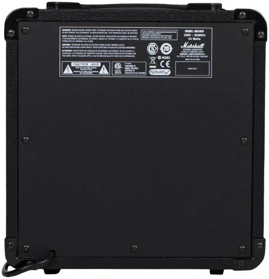 آمپلی فایر کمبو 10 وات مارشال MG10G با یک بلندگوی 6.5 اینچی، توان خروجی 10 وات، بلندگوی سفارشی 6.5 اینچی، 2 کانال مجزا، تکنولوژی حالت جامد، 1 ورودی ساز 1/4 اینچی + 1 ورودی کمکی 3.5 میلی متری، مشکی/طلایی | MG10G